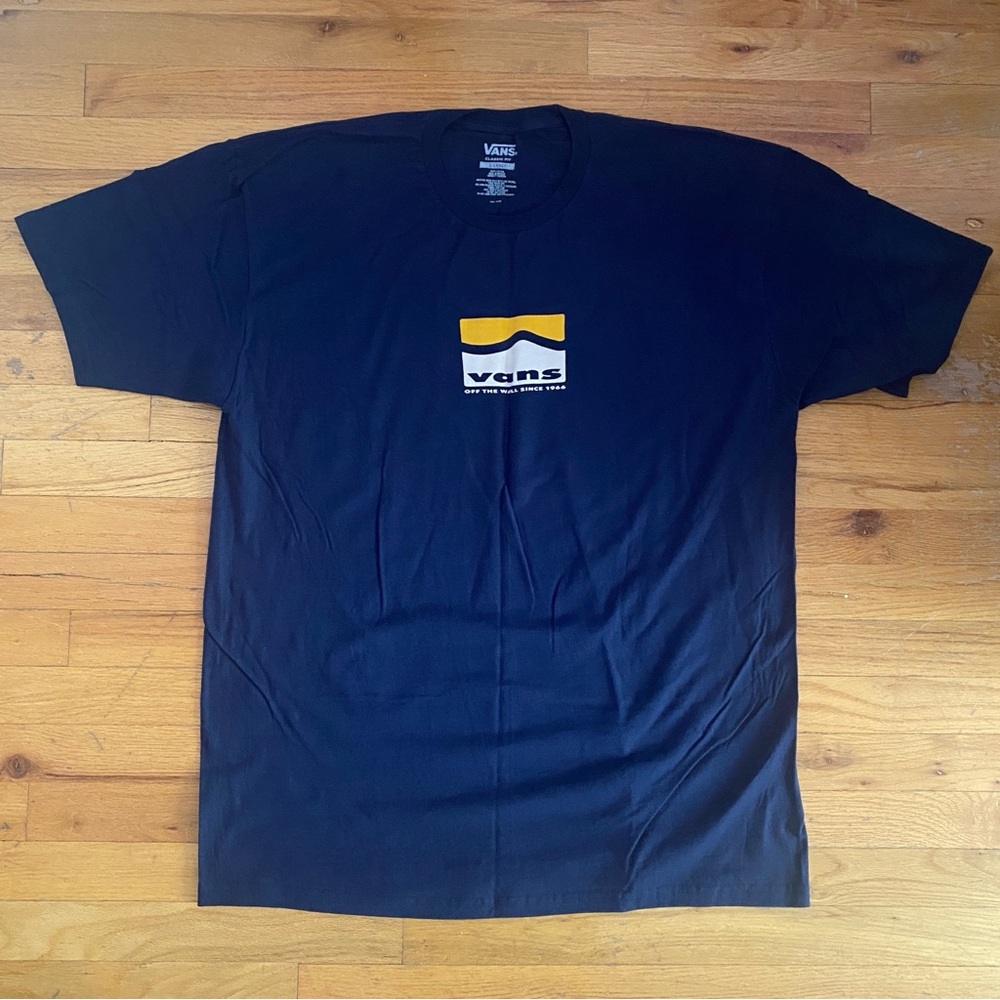 NWOT Vans Logo Tee Navy Size XL